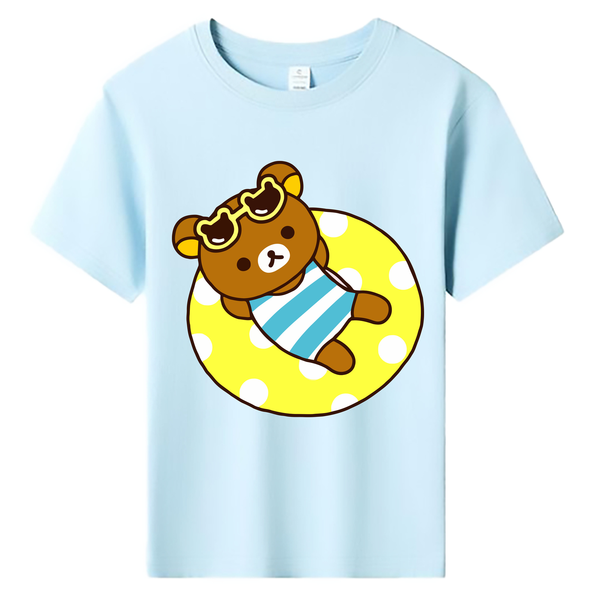 （画像用） リラックマ リラックマ キイロイトリ Rilakkuma Korilakkuma Kiiroitori 綿100％キッズTシャツ（フロントプリント）